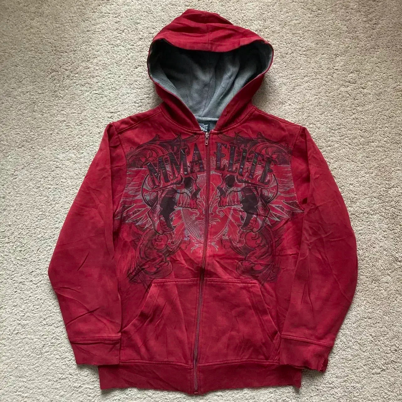 Mountainous Carving Harajuku Hoodie Y2K New Fleece Thickened Got Print Zipper Hoodie Women Street Hip Hop Joker Loose Sweatshirt
