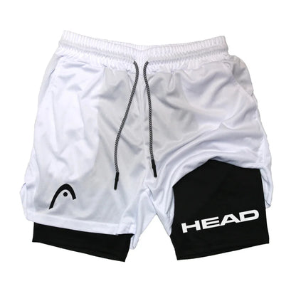 Anime Berserk Head Running Shorts Fitness Gym Training 2 in 1 Sports Quick Dry Workout Jogging Double Deck Summer