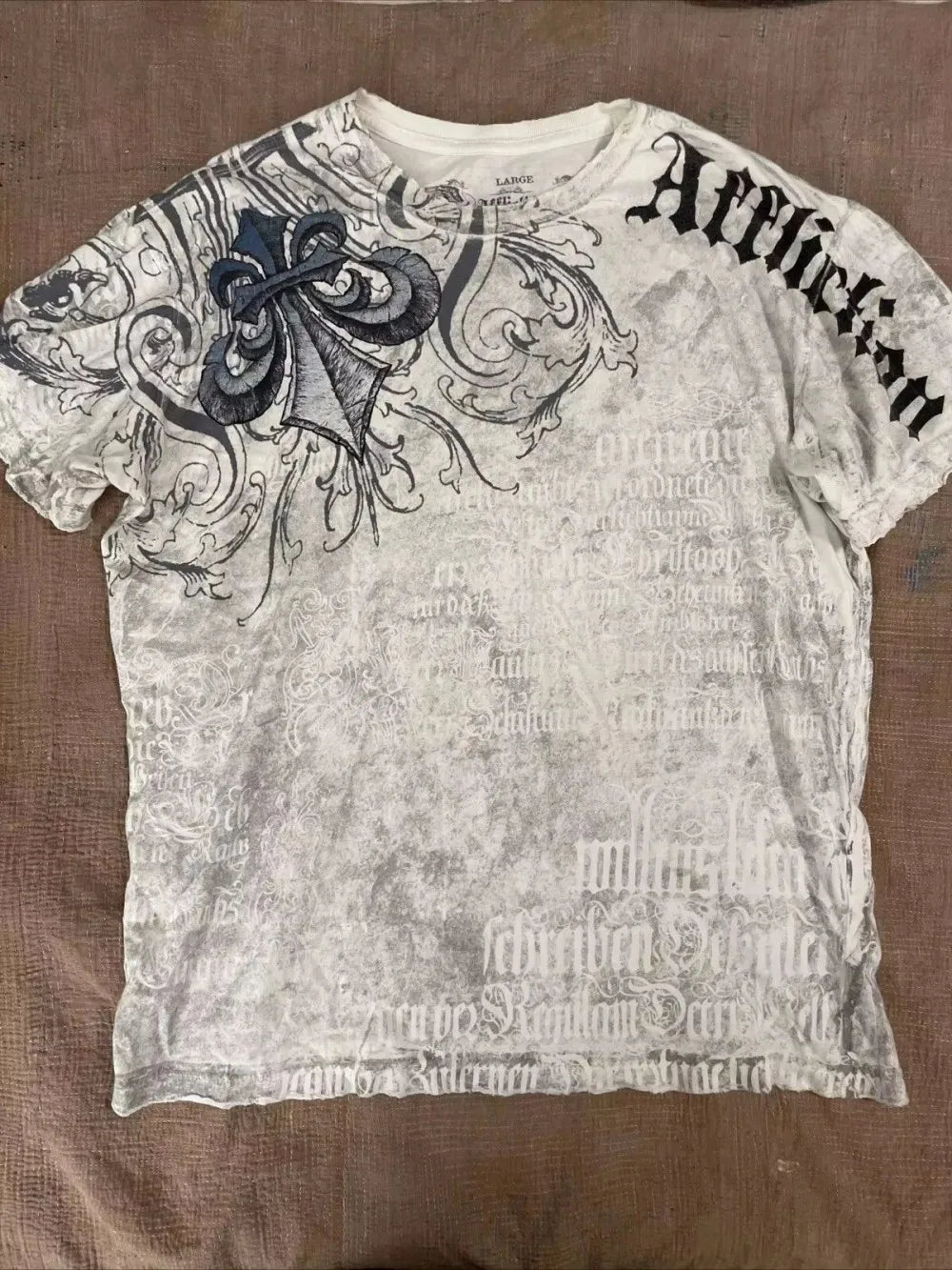 Summer New Men's Breathable Round Neck T-shirt Y2K Retro Clothing Punk Hip Hop Pattern Printed