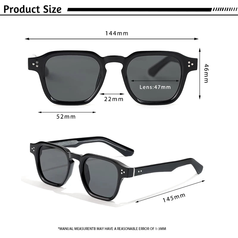 HBK New Fashion Sunglasses Men Vintage Square Gradient Sun Glasses Outdoor Sports Party Vacation Travel Driving Eyeglasses