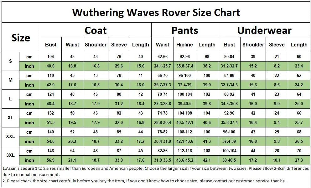 New Game Wuthering Waves Rover Cosplay Costume Rover Male Cosplay Outfit Wig Halloween Carnival Uniform Christmas Party for Men