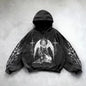 Retro Gothic Graphic Print Hip Hop Hoodie for Men Y2k Grunge Punk Casual Loose Pullover Women Streetwear Sweatshirt Hoodies