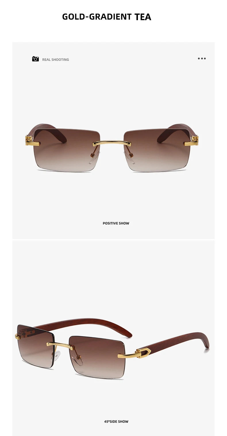 Frameless Fashion Sunglasses for Unisex Vacation Casual Driving Sun Shades Classic Outdoor Vacation Riding Sun Glasses
