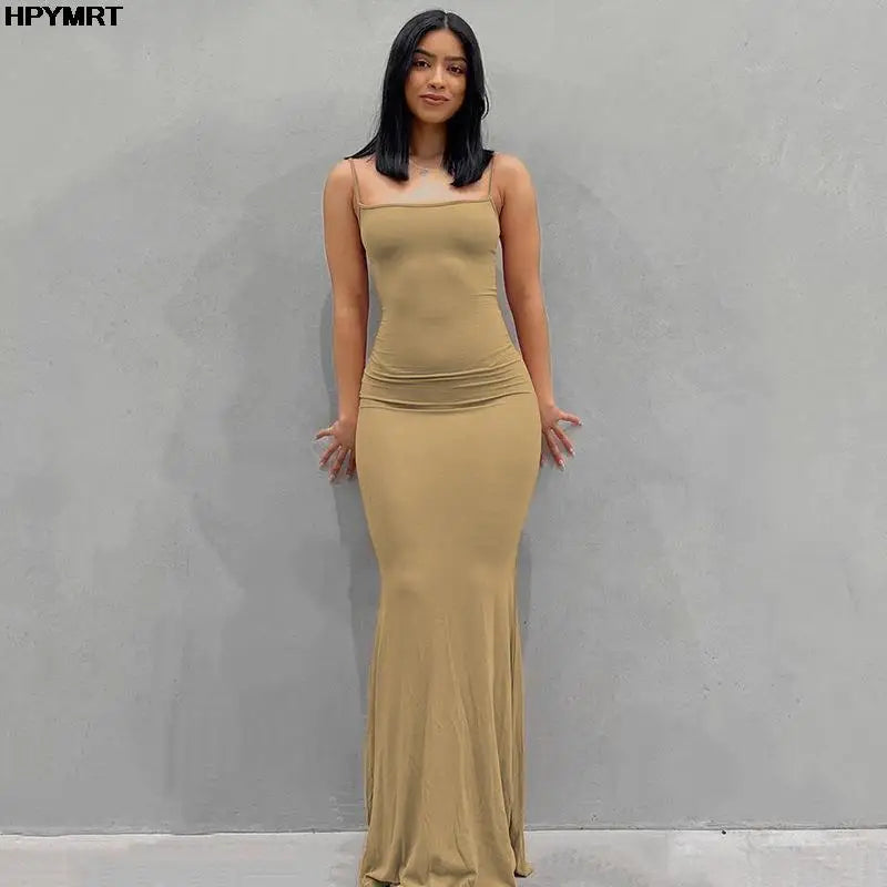 Strap Backless Long Maxi Dresses Party Club Vacation Outfits Women Sexy Casual Summer Slim Dresses Female