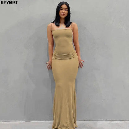 Strap Backless Long Maxi Dresses Party Club Vacation Outfits Women Sexy Casual Summer Slim Dresses Female