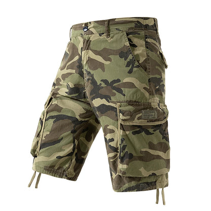 Men's Camo Cargo Shorts Outdoor Multi-Pocket Cotton Casual Shorts Summer Half Pants Breathable Shorts