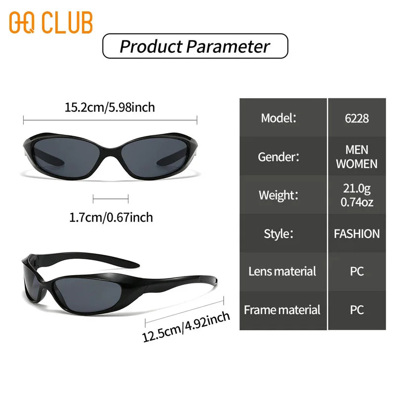 O-Q CLUB New Y2k Sunglasses For Men And Women Sports Cycling Glasses Women Trendy Street Sunglasses Men Fashion Shades Lunette