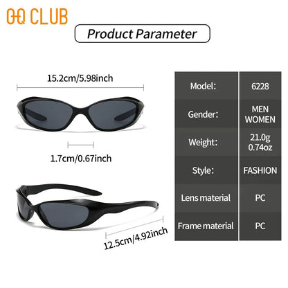 O-Q CLUB New Y2k Sunglasses For Men And Women Sports Cycling Glasses Women Trendy Street Sunglasses Men Fashion Shades Lunette