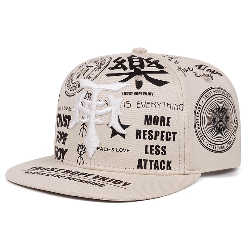 Fashionable Creative Baseball Hat T Graffiti Embroidery Street Hip Hop Hat Daily Casual Wear Sunshade Hat Flat Edge Hat