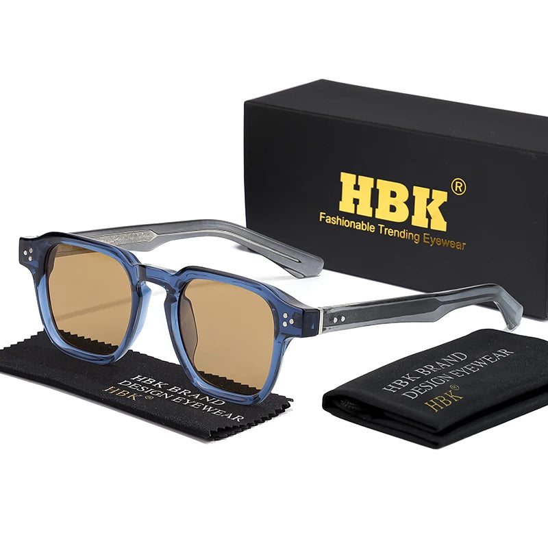 HBK New Fashion Sunglasses Men Vintage Square Gradient Sun Glasses Outdoor Sports Party Vacation Travel Driving Eyeglasses
