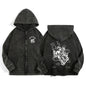 Darc Wolves Sport Zip Up Hoodies for Unisex Cotton Print Gothic Harajuku Jacket Hooded Sweatshirts Casual Manga Pullover