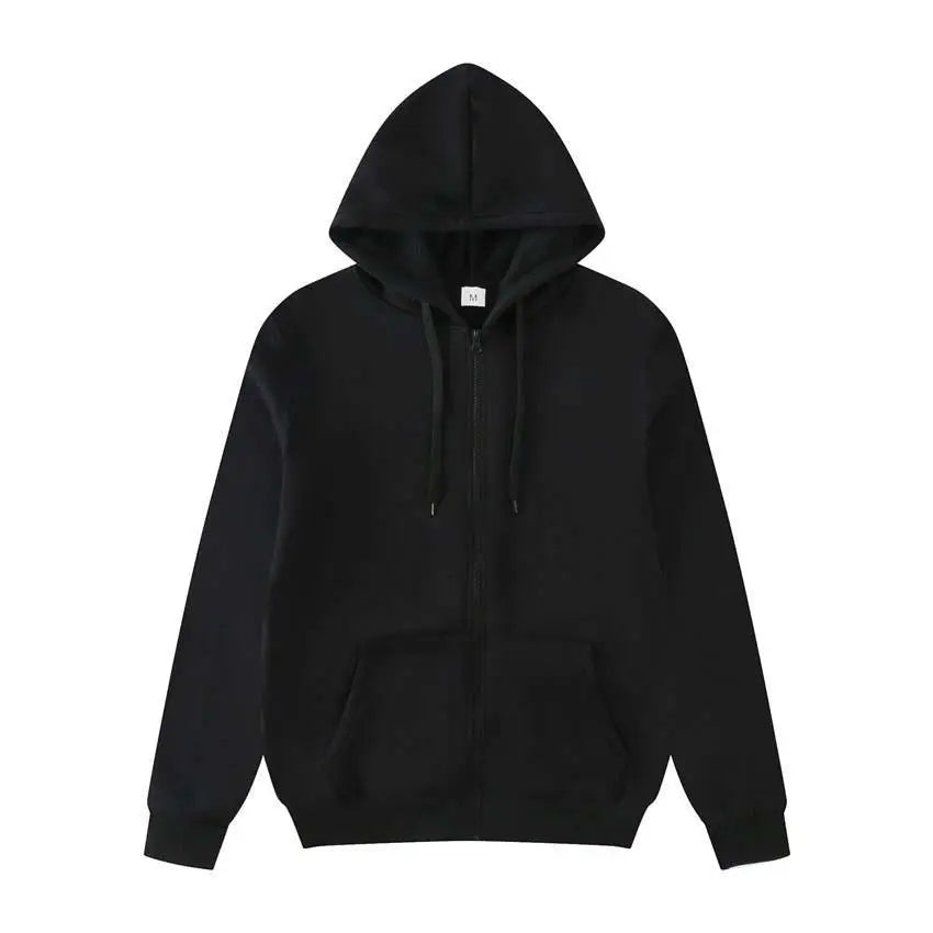 Women Oversized Zip Up Hoodie Solid Black Loose Full Zipper Hooded Sweatshirt Casual Pocket Streetwear Soft Thick Hooded Jacket