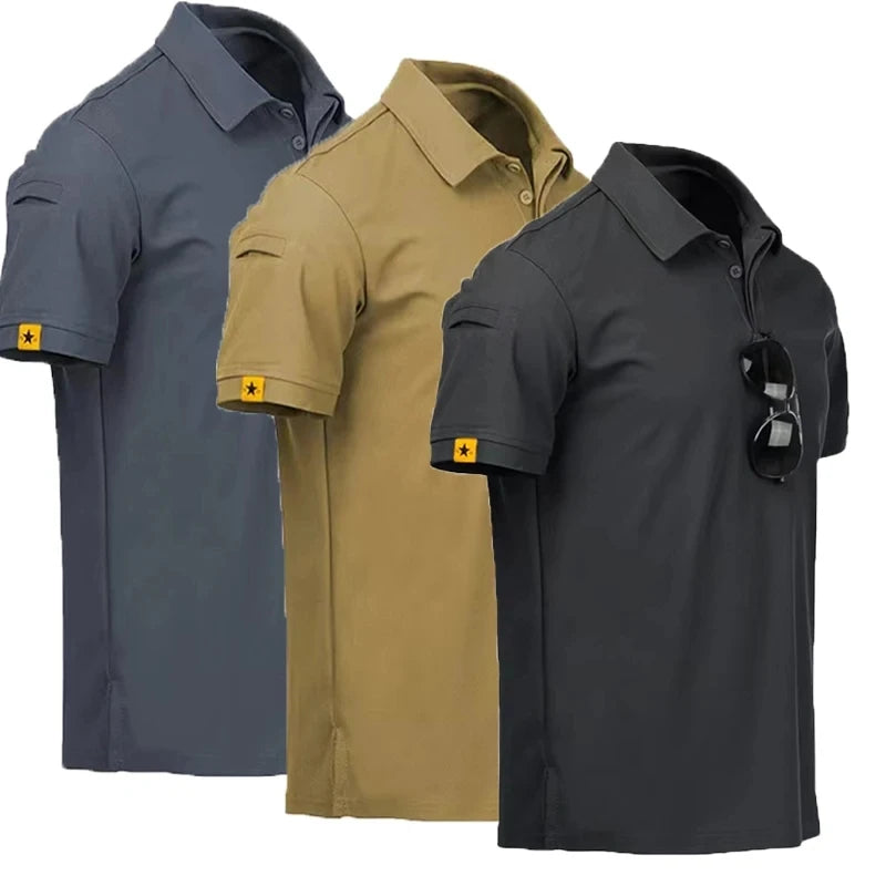 Men Summer Quick Dry T-shirt Breathable Pullover Climbing Tees Casual Cargo Shirts