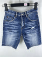 3006 Summer New Men's Jeans Washed Ripped Patch Paint Slim-fit Micro-elastic Denim Shorts Men's Black