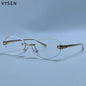 Vintage Rimless Oval Punk Sunglasses Men Luxury Designer Leopard Head Frameless Sun Glasses Hip Hop Outdoor Shades Eyewear