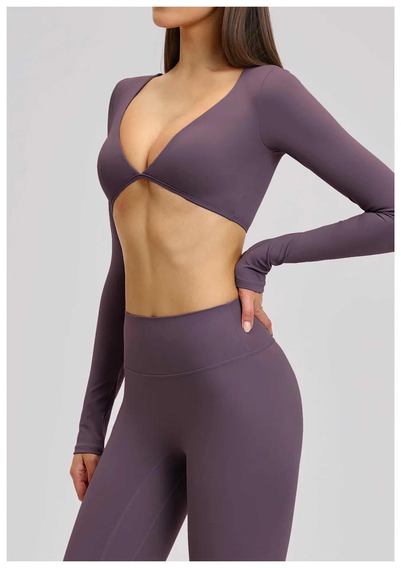 Sports Yoga Long Sleeve V T-shirt Sportswear Woman Gym Women's Female Clothing Slim Fit Sportswear Workout Clothes Fitness Wear