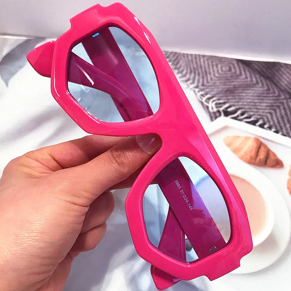 irregular square candy color sunglasses for women new fashion black yellow sun glasses