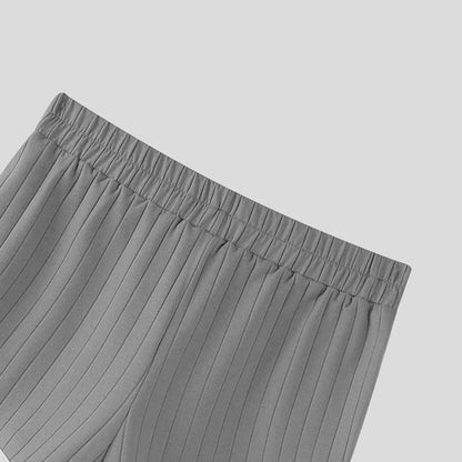 Ribbed Athletic Shorts High Waist Contrast Trim Bodybuilding Gym Shorts Summer Quick Dry Workout Short Pants Fitness Short