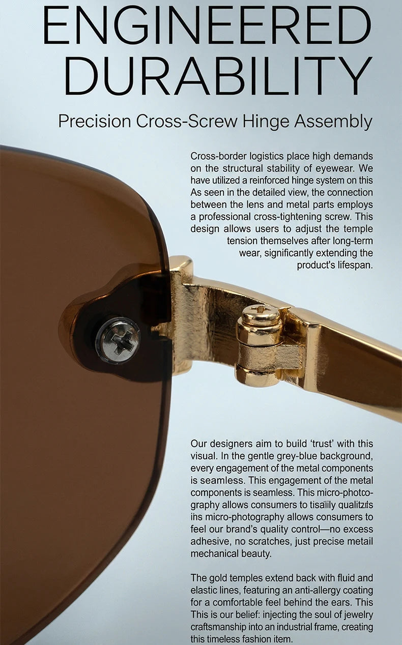 Vintage Rimless Oval Punk Sunglasses Men Luxury Designer Leopard Head Frameless Sun Glasses Hip Hop Outdoor Shades Eyewear