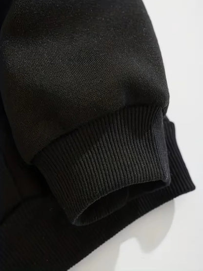 Women Oversized Zip Up Hoodie Solid Black Loose Full Zipper Hooded Sweatshirt Casual Pocket Streetwear Soft Thick Hooded Jacket