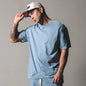 Cotton Gym Shirt Sport T Shirt Men Short Sleeve Running Shirt Men Workout Training Tees Fitness Loose large size M-XXXL