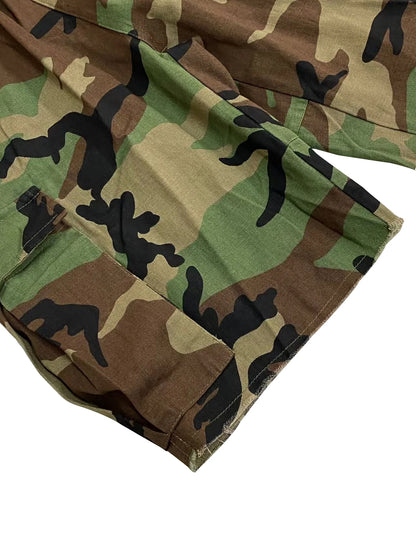 New Product Rubber Waist Printed Camo Multi Pocket Casual Women's Shorts