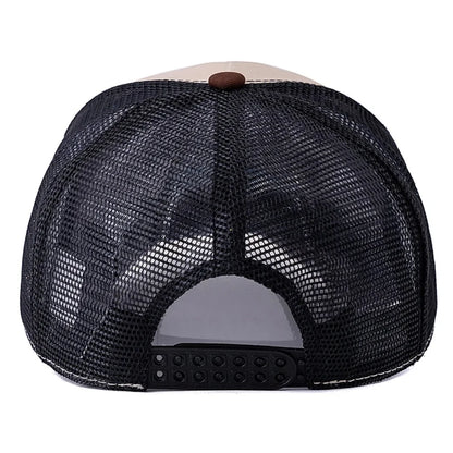 Bear Eating Fish Streetwear Hat Truck Hat Outdoor Skateboarding Hat Sunshade Baseball Hat Breathable Mesh Hat