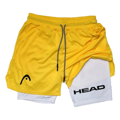 Anime Berserk Head Running Shorts Fitness Gym Training 2 in 1 Sports Quick Dry Workout Jogging Double Deck Summer