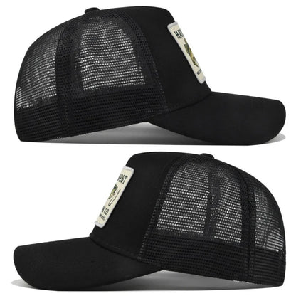 Man hat High Quality Fishing Cartoon Snapback Baseball Cap Hip Hop Dad Mesh Hat Trucker Hat Outdoor Sports Cycling Travel SunHat