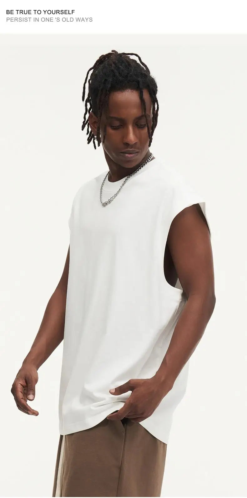 270gsm Summer Tank TopSleeveless T shirt 100% Cotton Solid Color Men Oversized Causal O-neck Basic T-shirt High Quality