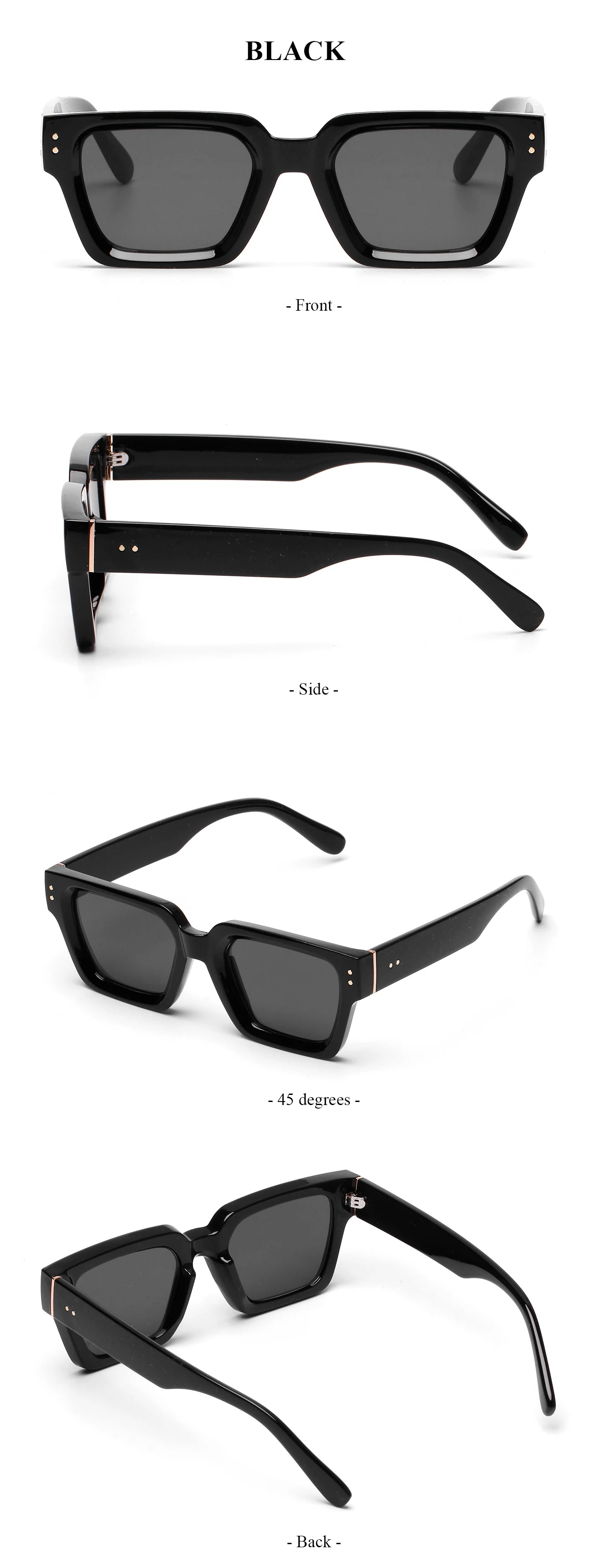 Profashions X Ruiao Luxury Premium Shades Designer Black Brand Sunglasses Men's Square