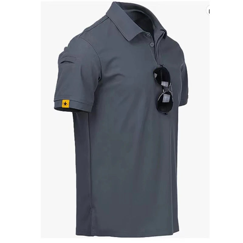 Men Summer Quick Dry T-shirt Breathable Pullover Climbing Tees Casual Cargo Shirts