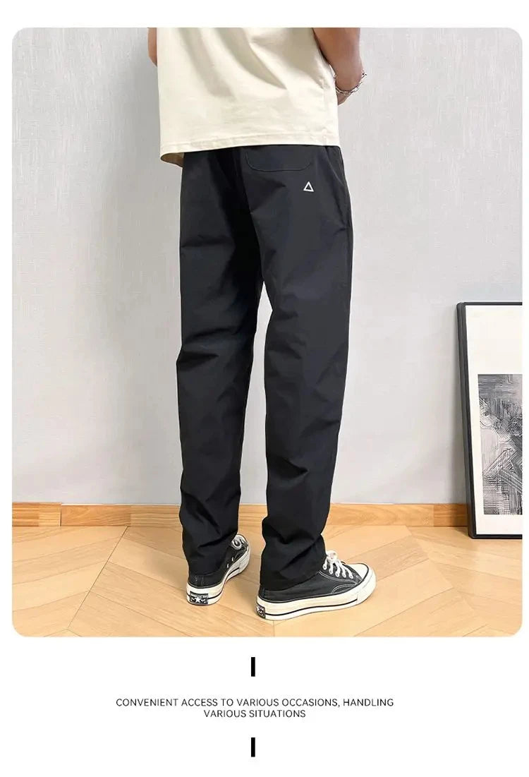 Summer Thin Cargo Pants Men Casual Tapered Trousers with Zipper Pockets Quick Dry Streetwear Pants for Outdoor Daily Wear S-3XL