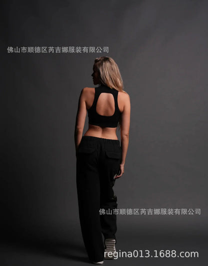 Wolf Head Fitness Yoga Bra Underwear Women's Sports Running Shock-proof Quick-drying Vest Sexy Backless