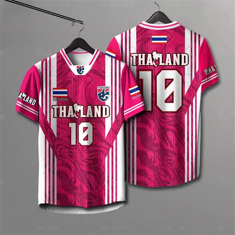 Elephant Thailand 3D Printed Rugby Collar Short Sleeve Summer Street T Shirt Man High Quality Oversized Breathable