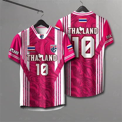 Elephant Thailand 3D Printed Rugby Collar Short Sleeve Summer Street T Shirt Man High Quality Oversized Breathable