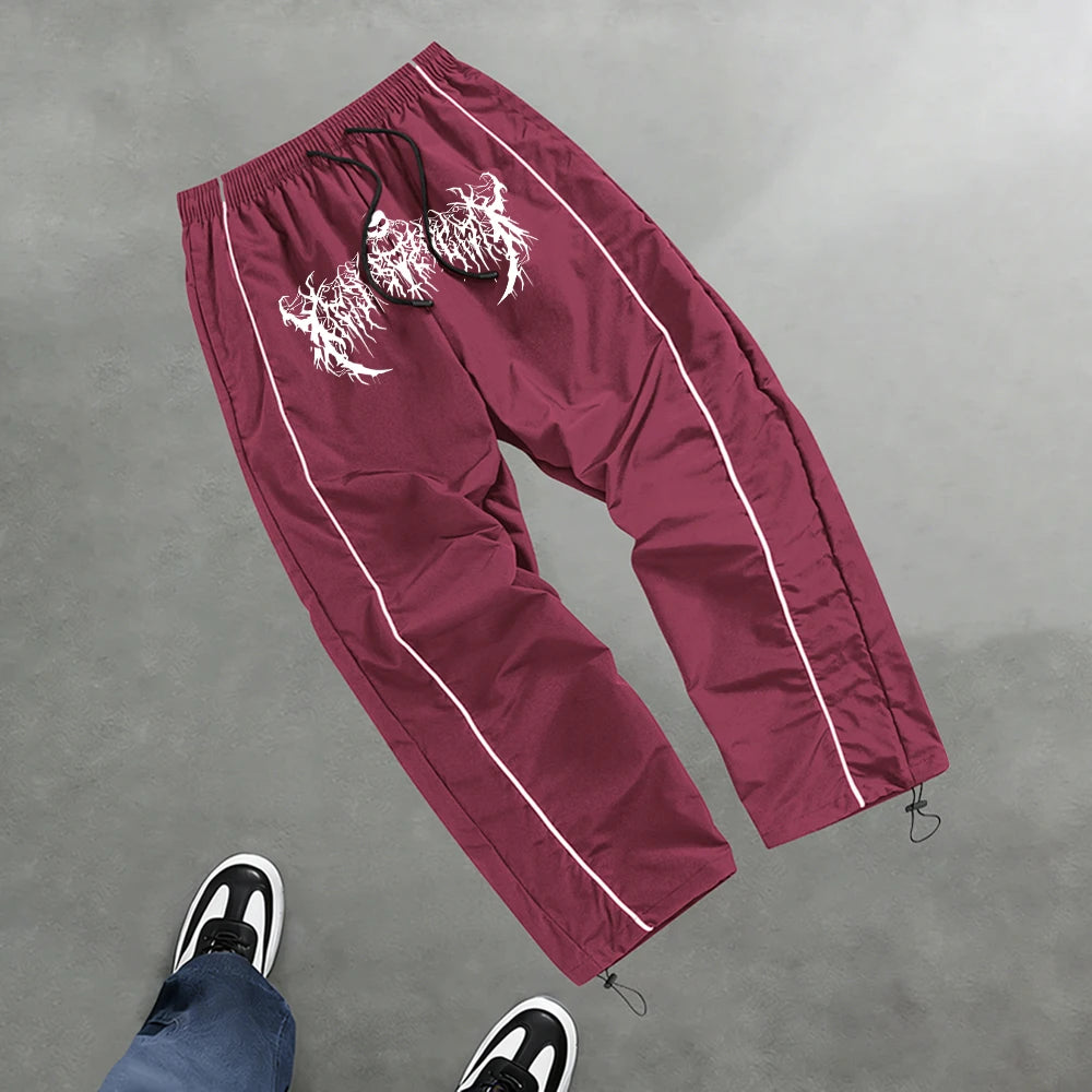 Men's Trendy Skull And Thorn Print Casual Athletic Pants Fitness Training Pants Suitable For Daily Commute And Fashionable Wear