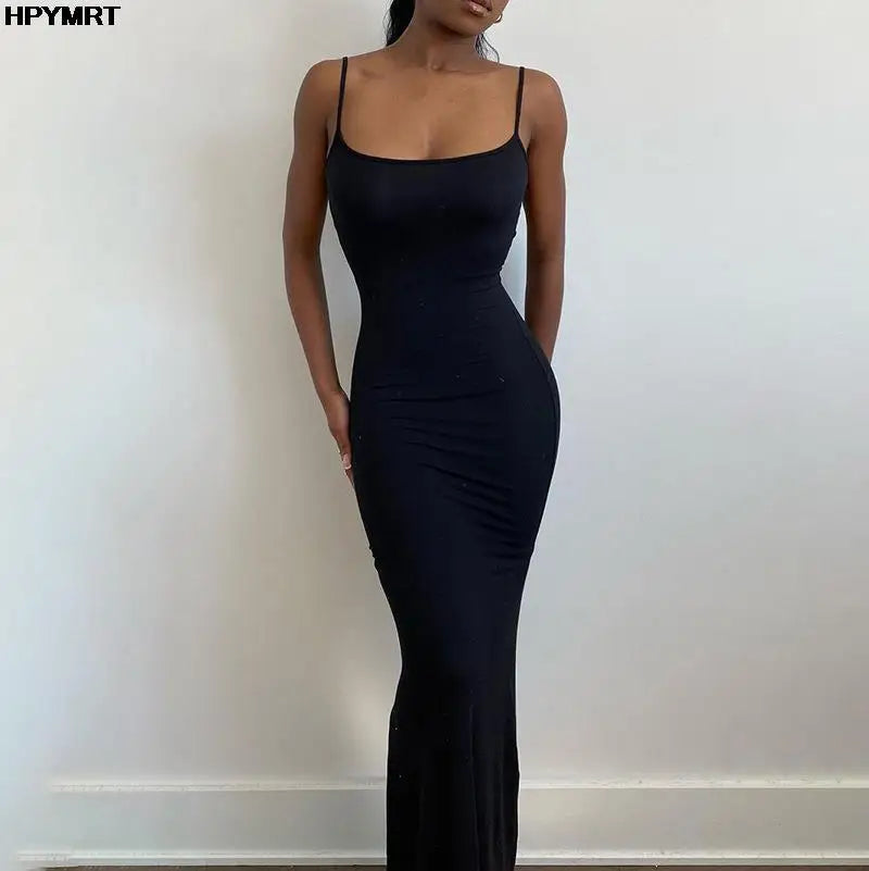 Strap Backless Long Maxi Dresses Party Club Vacation Outfits Women Sexy Casual Summer Slim Dresses Female