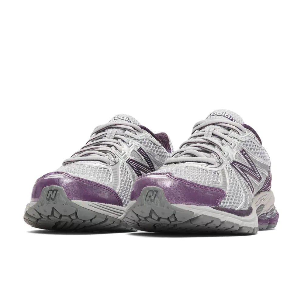 New Balance 860 v2 Y2K Unisex Low-Top Running Shoes – Silver/Purple, Retro Millennium Mesh, Comfortable & Breathable ML860PP2