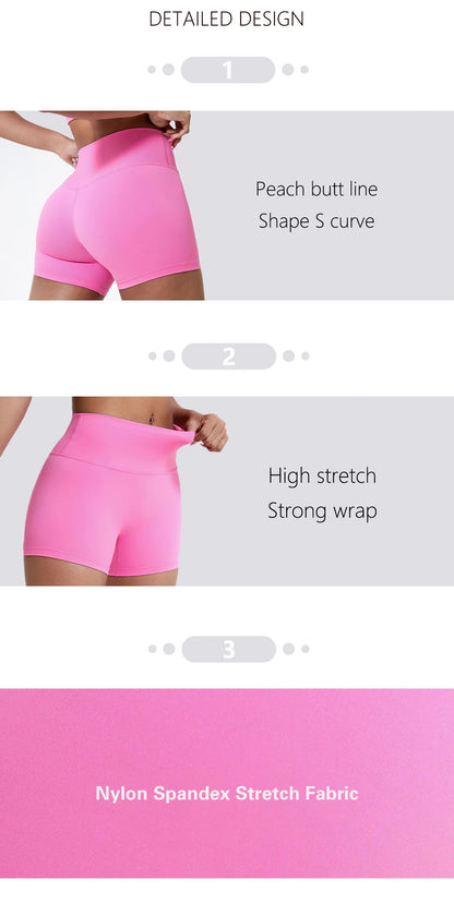 Hearuisavy Women's Sports Shorts Summer Running Fitness Shorts Gym High Waisted Yoga Pands Breathable Quick Dry Workout Leggings