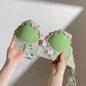 MOYISU New Vintage Embroidery Cream Sweet Flowers Pastoral Field Sexy Underwear for Women Small Breasts Pure Desire Gathered Up