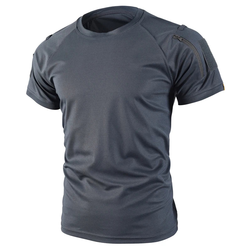 Men Summer Quick Dry T-shirt Breathable Pullover Climbing Tees Casual Cargo Shirts