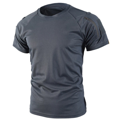 Men Summer Quick Dry T-shirt Breathable Pullover Climbing Tees Casual Cargo Shirts