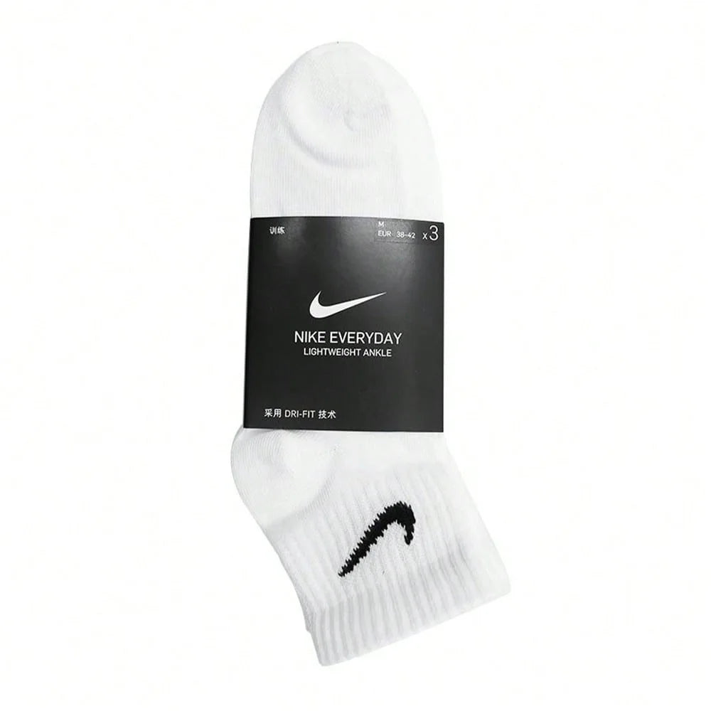 Nike Unisex 3-Pair Pack: Comfortable and Breathable Short, Mid-Calf, Training Socks, and High-Calf Athletic Socks SX7677-100