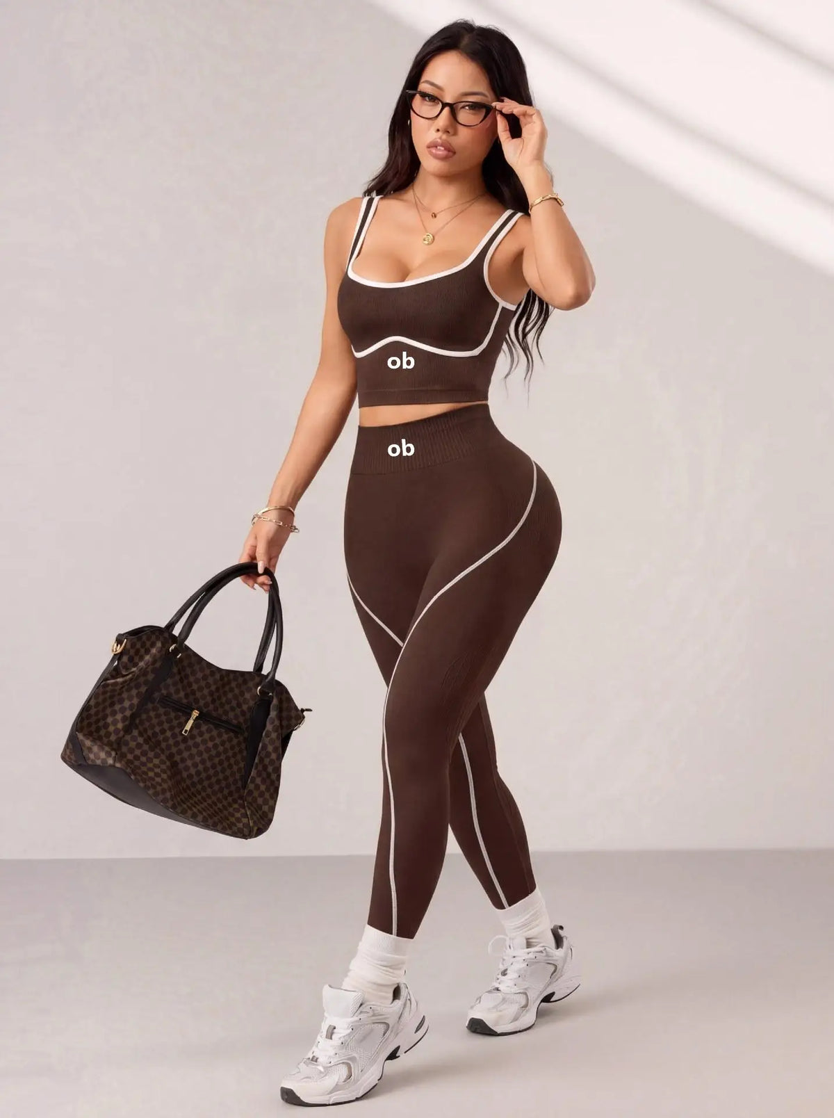 New Model Seamless Yoga Long Pants Set - Women's Fitness and Exercise Set - Yoga Top - High-Waisted Peach-Buttock Long Pant