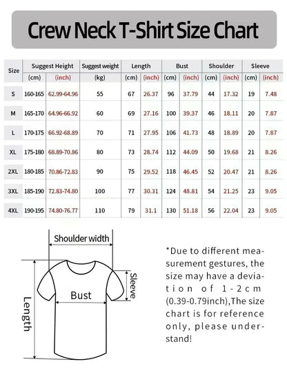 Summer Street Style New Trend High-Quality 100% Pure Cotton Men's T-Shirt Suitable for Outdoor Leisure Sports Short Sleeve