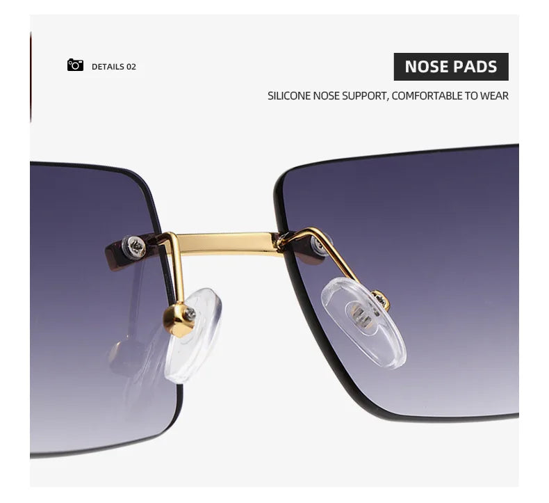 Frameless Fashion Sunglasses for Unisex Vacation Casual Driving Sun Shades Classic Outdoor Vacation Riding Sun Glasses
