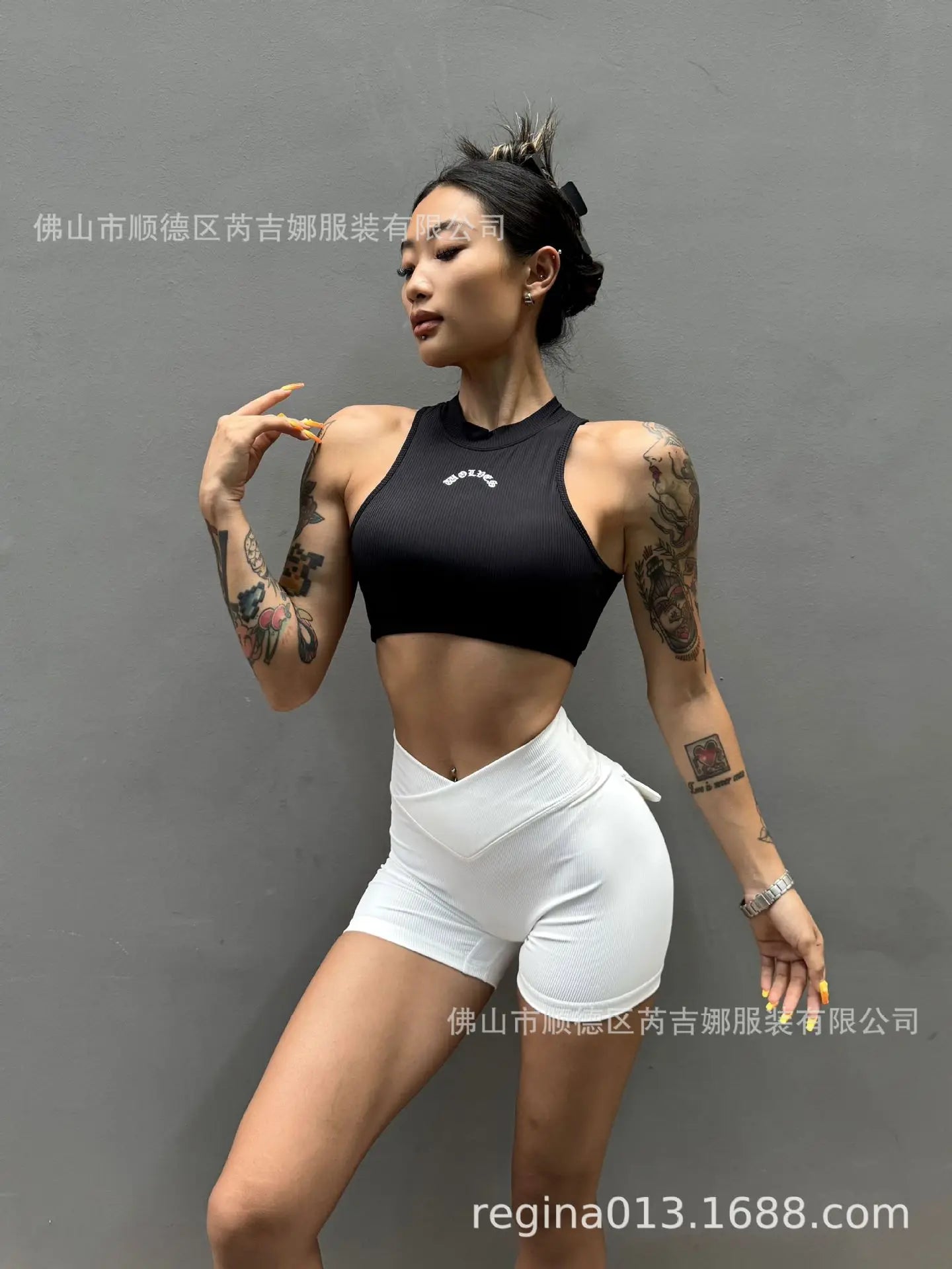 Wolf Head Fitness Yoga Bra Underwear Women's Sports Running Shock-proof Quick-drying Vest Sexy Backless