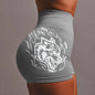 Wolf head three-piece pants high-elastic seamless yoga pants women's high-waisted sports fitness hip-up shorts