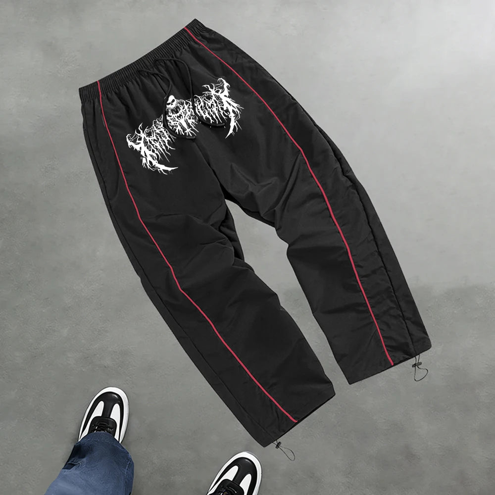 Men's Trendy Skull And Thorn Print Casual Athletic Pants Fitness Training Pants Suitable For Daily Commute And Fashionable Wear